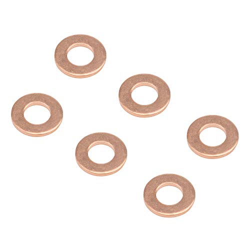 Favordrory M10 x 20 x 2mm flat copper sealing washers, 60-piece set