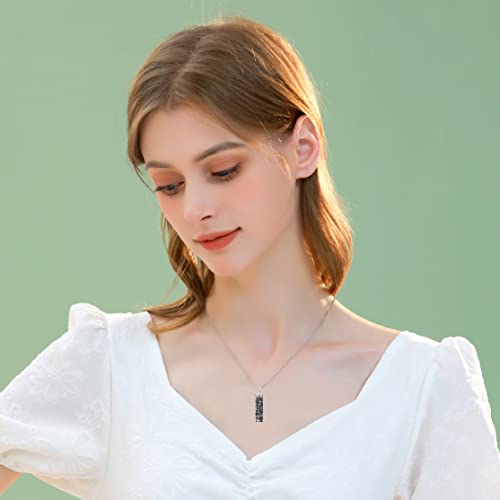 Sterling Silver Flower Tree Life Cremation Urn Necklace for Women 1-Cylinder Rose