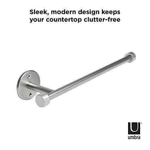 Umbra - 1009237-410 Cappa Paper Towel Holder – Modern Under Cabinet or Wall Mount Dispenser (Horizontal or Vertical), 14" L x 4" W x 2.6" H, Nickel (Pack of 2) 14"L x 4"W x 2.6"H (Pack of 2)