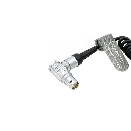 Uonecn ARRI Alexa Mini Camera Power Cable Dtap to Right Angle 8 pin Female Spring Cable coiled cable