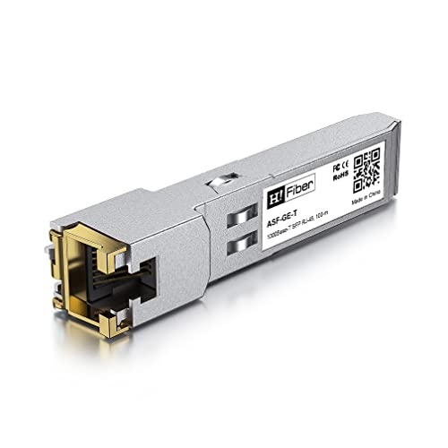 H!Fiber.com 1000Base-T SFP RJ45 Transceiver 100M 2 Pack - Gigabit SFP Copper Module, RJ45 Connector, Compatible for Cisco, Netgear, Ubiquiti ect | bis 100m,Kompatibel mit Cisco,Meraki,Ubiquiti UniFi,Netgear,TP-Link,MikroTik,Zyxel,D-Link,Linksys& andere...