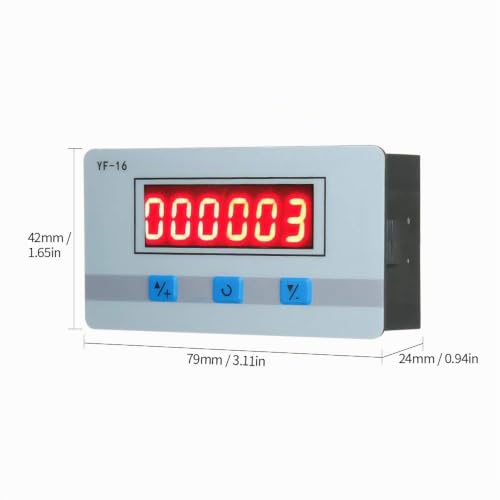 Mini LED Digital Counter Module DC/AC5V~24V Electronic Totalizer with NPN and PNP Signal Interface 1~999999 Times Counting Range