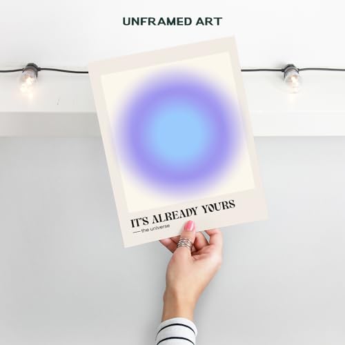 Inspirational Quotes for Women - Zen Wall Art - spiritual Decor - Motivational Gifts - Success Wall Art - Womens Office Decoration - Living room Artwork - Aesthetic Home Picture - Blue Aura Print