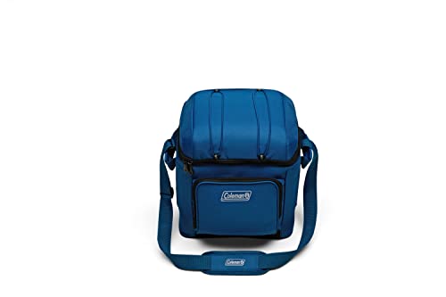 Coleman Chiller Insulated Soft Cooler, Leakproof 9/16/30 Can Cooler with 12+ Hour Ice Retention, Made with Recycled Materials, Great for Lunch, Camping, Beach, Pool, Sports, & More Blue 30 Can