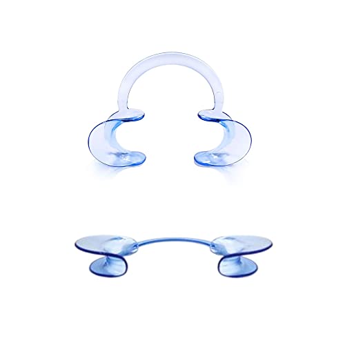 Pack of 20 Cheek Holders Dental C-Shape Mouth Opener Mouth Angle Holder | For adults and children for dental care and party game, blue, 5L + 10M + 5S