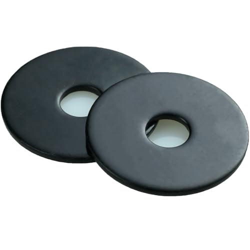 HOLIANSENG 5/16 x 1-1/4 inch black zinc plated stainless steel fender flat washers, 50 pieces