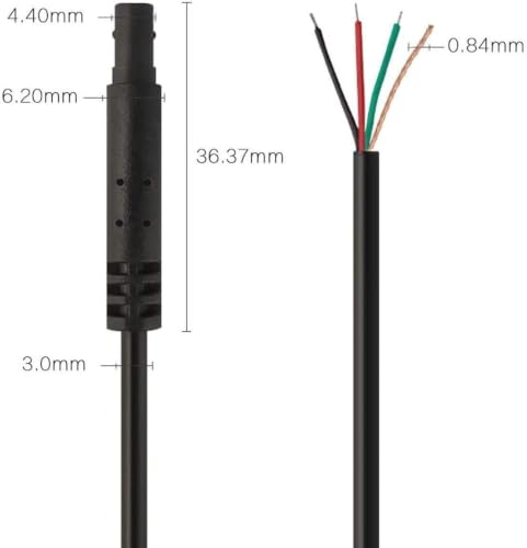 WOLFBOX 50 Feet Rear Camera Longer Replacement Cable for i17 / i07 / G840S / G840H / G900 / G930 / G850 / G850PRO / G900PRO Version with 2.5mm Jack (4-Pin) Mirror Dash Cam
