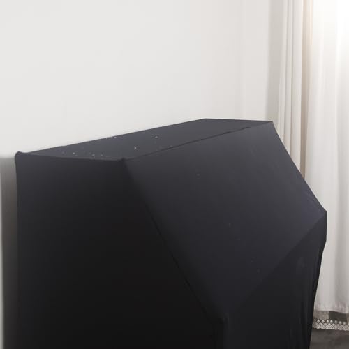 Waterproof Dustproof Elastic Piano Cover - Minimalist All-Black Design - Universal Fit for All Upright Pianos - Stretch Fabric, Easy Instal