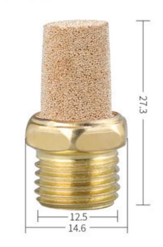[Australia - AusPower] - Pneumatic Silencer Made of Sintered Bronze 1/4 Inch Set of 3 Compressed Air Silencers Industrial Quality (3, 1/4 Inch) 1/4" 