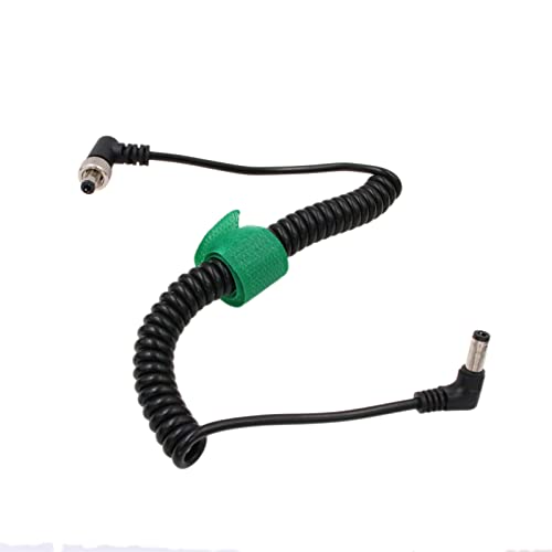 Power Cable for SmallHD Atomos Ninja V Monitor Hollyland Mars 400s Cosmo Blackmagic Video Assist Studio 4k PRO Aputrue 60d 60X Video Devices PIX-E, Right Angle DC 2.5mm to Locking DC 2.5mm Angled DC, Coiled Cable