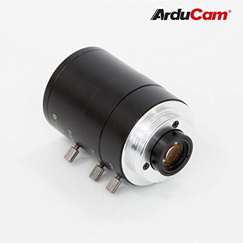 Arducam 4-12mm Varifocal C-Mount Lens for Raspberry Pi HQ Camera, with C-CS Adapter, Industrial Telephoto Lens