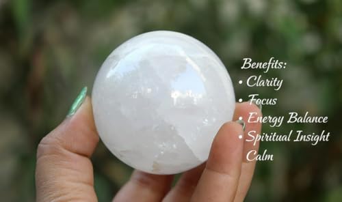Jet Crystal Quartz Gemstone Ball Sphere – Natural Healing Crystal for Meditation, Reiki, Energy Cleansing, Home Décor, Positive Vibes & Chakra Balancing (2 Inch)