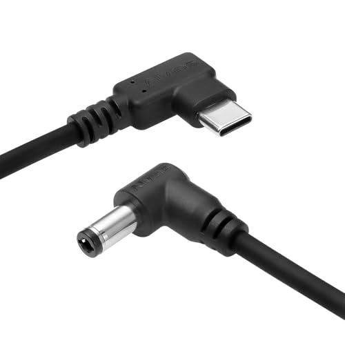 Alvin's Cables Right Angle USB-C Type-C PD to DC Power Cable PD Charging Cable for Blackmagic Video Assist Monitor, Ultra Soft 30CM/11.8 inches Right angle type-c 30cm