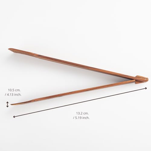 Super Slim Spring Salad Tongs: Teak Wood Salad Hand Server 0.1" x 0.1" x 12" Kitchenware Serving Utensils from SiamMandalay Gourmet Collection