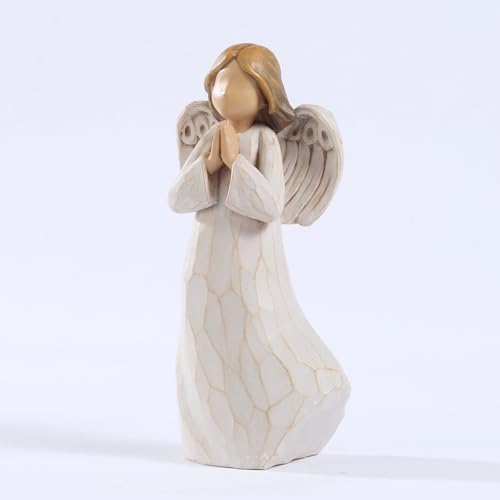 Decorative Praying Angel Figurine, 6 inch, Resin, Home Decor