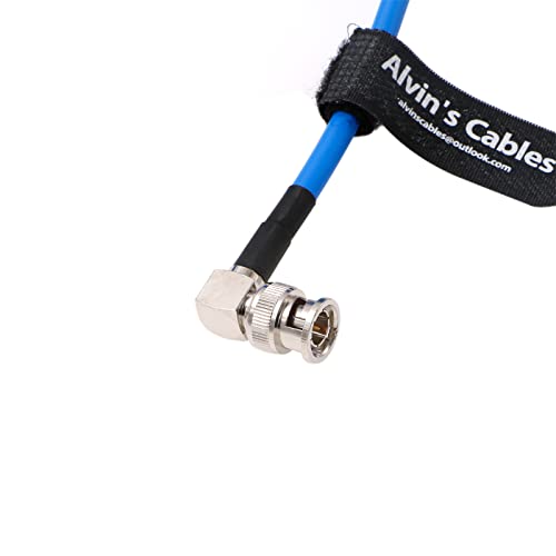 12G BNC-Coaxial-Cable Alvin's Cables HD SDI BNC Male to Male L-Shaped Original Cable for 4K Video Camera 1M Blue Right Angle 1m/3.3ft