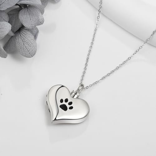 URONE Urn Necklace for Ashes Sterling Silver Urn Pendant Cremation Keepsake Jewellery Memorial Gifts for Women Dog