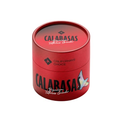 Premium Toothless Ceramic Grinder Calabasas White | Toothless | Nano Ceramic Coating | 5 Pieces | Flowers (Flower) Mill | Includes Storage Lid and Fine Sieve (White)