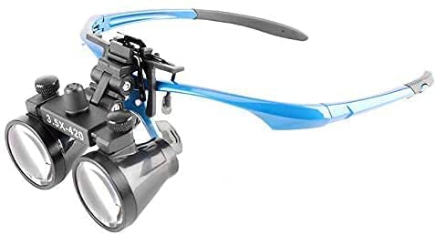 [Australia - AusPower] - Global-Dental Binocular Surgical Loupes Glasses Magnifier Metal Clip for All Glasses with Storage Case 420mm (3.5X) 3.5X 