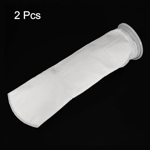 PATIKIL 2 Pack 6 Inch Ring Filter Socks Mesh Bag Swimming Pool Skimmer White | 1 micron