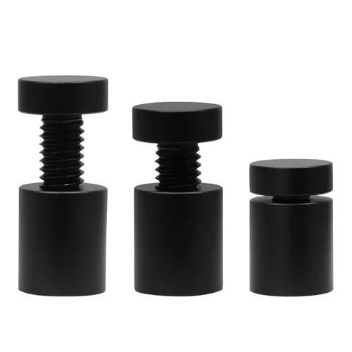 Luomorgo black aluminum standoff screws, 1/2 x 1/2 inch, 12-piece set