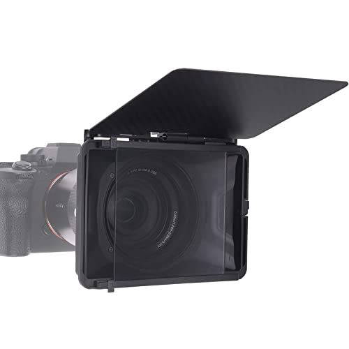Runshuangyu Mini Lightweight Matte Box Clamp-On Lens Matte Box with Top Flag for DSLR Mirrorless Camera Compatible with 4x4 4x5.65 Filter (Standard Version) Standard Version