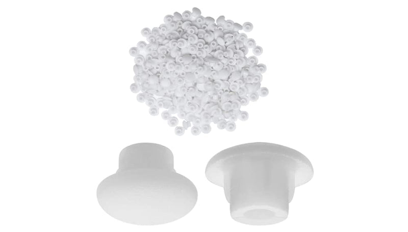 [Australia - AusPower] - 5mm Plastic Hole Plugs SJZBIN 200PCS White 3/16 Inches Round Button Flush Type Plugs Screw Cap Drilling Cover Plugs for Chair Cabinet Cupboard Shelf Furniture Fencing Post Pipe Insert End Caps 