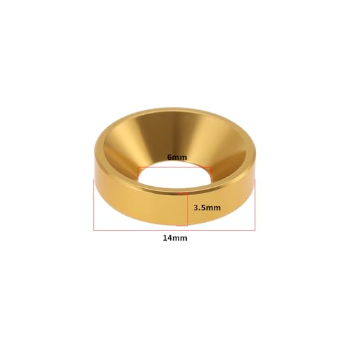25pcs M6x14x3.5mm colorful alloy aluminum countersunk washers in black, red, blue, silver and gold, SG Store