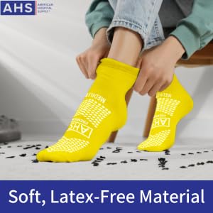 [Australia - AusPower] - Non-Slip Grip Socks – 6 Pairs | Hospital Socks for Men & Women | Anti-Skid for Adults Gray 4X-Large 