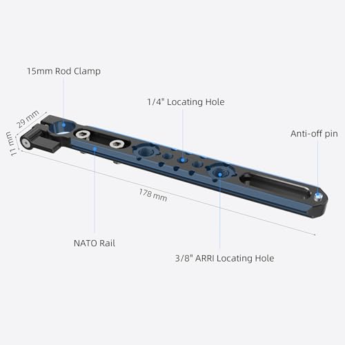 Nitze NATO Rail with 15mm Rod Clamp (7"/178 mm) - N49-NC7