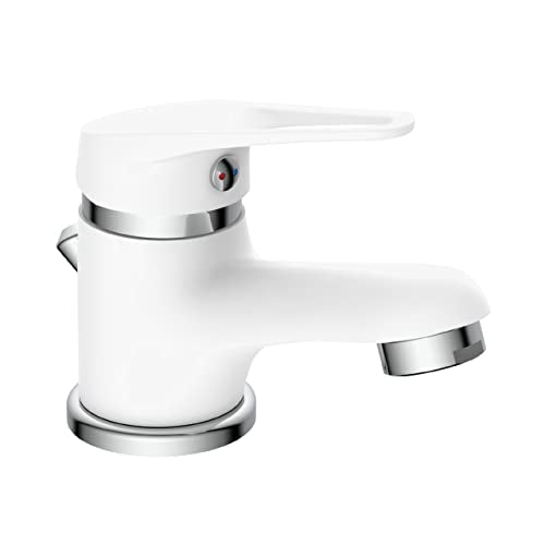Eisl Speed Single-Handle Bathroom Sink Mixer Tap, Set of 1, White, NI075SCR-W Speed Waschtischarmatur Weiß