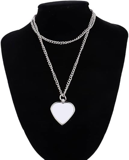 LYFLES Sublimation Blanks Heart Urn Necklace for Ashes With Angel Wings, Gems