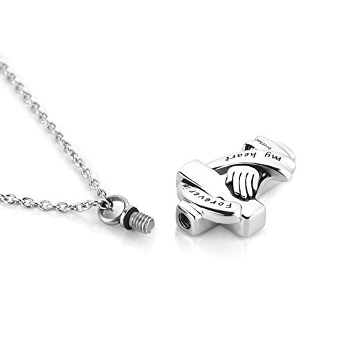 Praying Hands Urn Necklaces for Mom Dad Pet Ashes Crucifix Cremation Keepsake Memorial Pendant Jewelry Forever in My Heart Brother