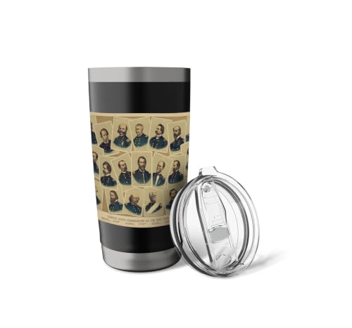 Vintage Union Generals of The US Civil War (1884) Stainless Steel Insulated Tumbler Black 20 Ounces