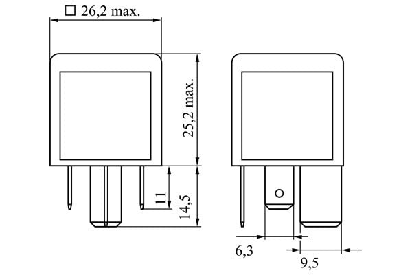 BOSCH 0986332002 Normal Open Mini Relay - 4 Pins, 12 V, 70 A - Single