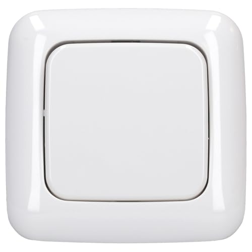 Busch-Jaeger Toggle Switch Set: 2000/6 US Toggle Switch + 2506-214 Rocker Switch + 2511-214 Single Frame Alpine White Reflex SI