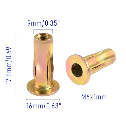 Skweawert M6 multi-grip rivet nuts, 40-piece zinc-plated carbon steel set