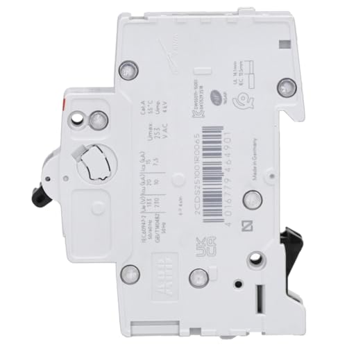 Heitronic 43650 ABB circuit-breaker 1-pole 6A B-characteristics DIN VDE 0641 | B-characteristic fuse for DIN rail mounting, switching capacity 6 kA professional screw terminal 2CDS251001R0065