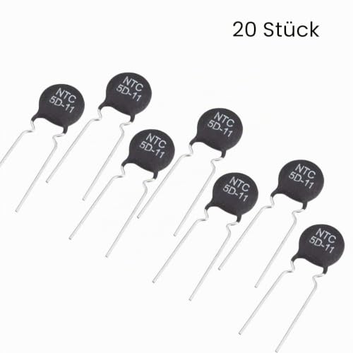 sourcing map NTC Thermistor Resistors Inrush Current Limiter Pack of 20 | 5D-11 4A 5 Ohm, de