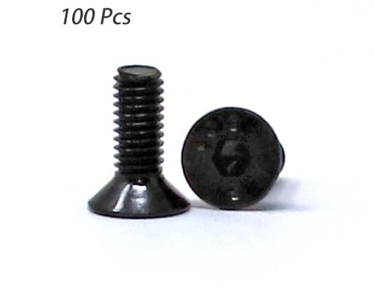 [Australia - AusPower] - iexcell 100 Pcs M3 x 8 Alloy Steel 10.9 Grade Hex Socket Flat Head Cap Screws Bolts Assortment Kit, Black Oxide Finish 