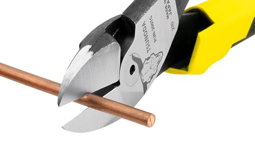 Tsunoda PUN-200TG 200mm high-leverage sharp-edged cutting pliers, side view