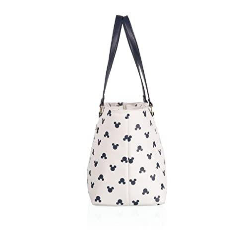 PICNIC TIME unisex-adult Uptown Cooler Tote Bag, Insulated Purse Lunch Bag for Her, Beach Bag Soft Cooler 14.37 x 7.28 x 10.63 Disney Mickey Mouse - White With Navy Blue Accents