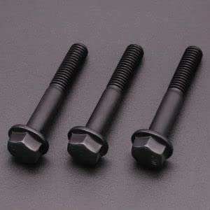 [Australia - AusPower] - M8-1.25 x 60mm (10 Pack) Flanged Hex Head Bolts, Hexagon Flange Screws, Black Oxide Finish, 10.9 Grade Alloy Steel, Motocycle Car Bolts Replacements, Partial Thread M8-1.25 x 60mm 