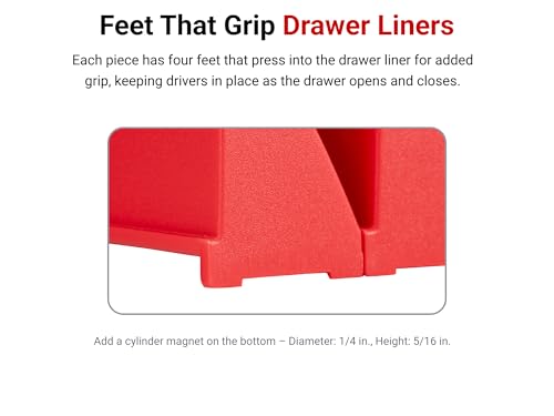 TEKTON ODM91240 40-tool modular driver organizer set in red tool trays