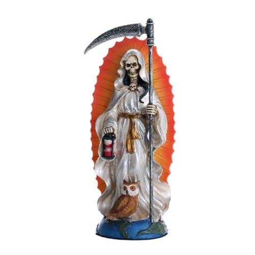 Pacific Giftware Santa Muerte Saint of Holy Death Standing Religious Statue 7.25 Inch White Tunic Purification Santisima Muerte Sculpture
