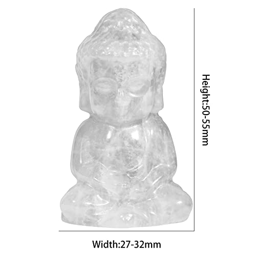 Rockcloud Handcarved Rock Quartz Pocket Stone Baby Buddha Crystal Statue White