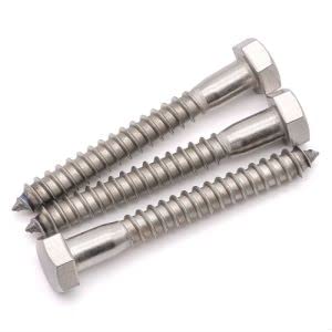 [Australia - AusPower] - (6 PCS) 3/8 x 4" Stainless Steel Hex Lag Screws Bolts, 304 Stainless Steel Hexagon Head Lag Wood Screws, Partial Thread, by RoyceMart 3/8 x 4" 6 