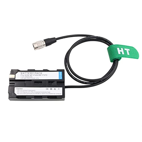 Hirose 4 Pin NP-F 970 F570 F550 Dummy Battery Power for Atomos Shogun Inferno Ninja Monitor, BMPCC 6K Pro Camera, Zoom F6 Hirose 4-pin