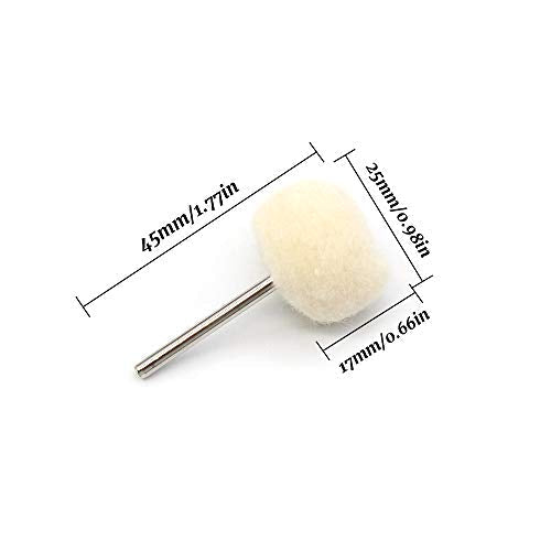 Pack of 25 Wool Polishing Wheel with Shaft Soft Polishing Wheel | For Dremels rotating tools