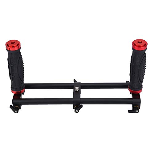 Dual Grip Handheld Stabilizer, Camera Dual Grip Extender Handle Gimbal Stabilizer Rig with 1/4'' Screws and 3/8" Screws for for Feiyu for Moza